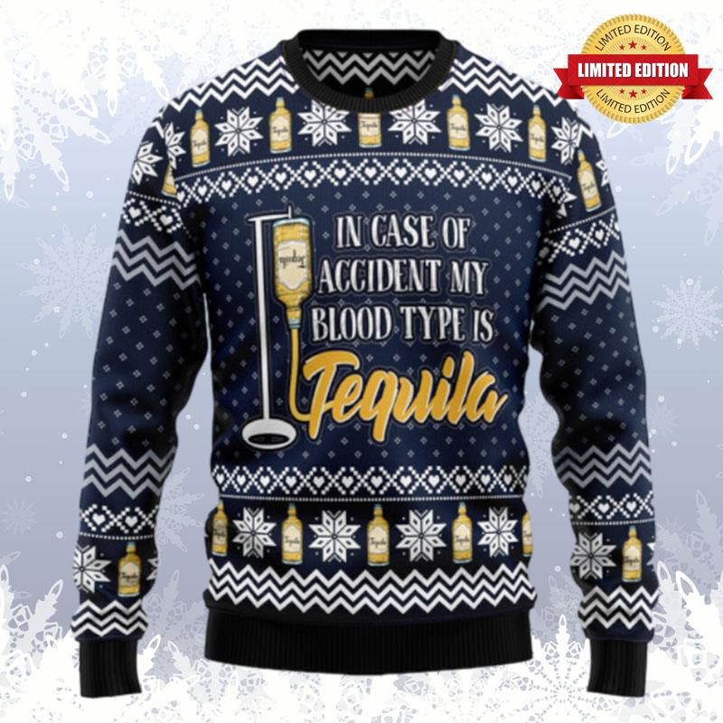 Tequila My Blood Type Ugly Sweaters For Men Women