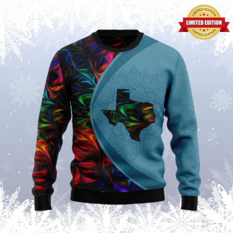 Texas Fractal Pattern Ugly Sweaters For Men Women