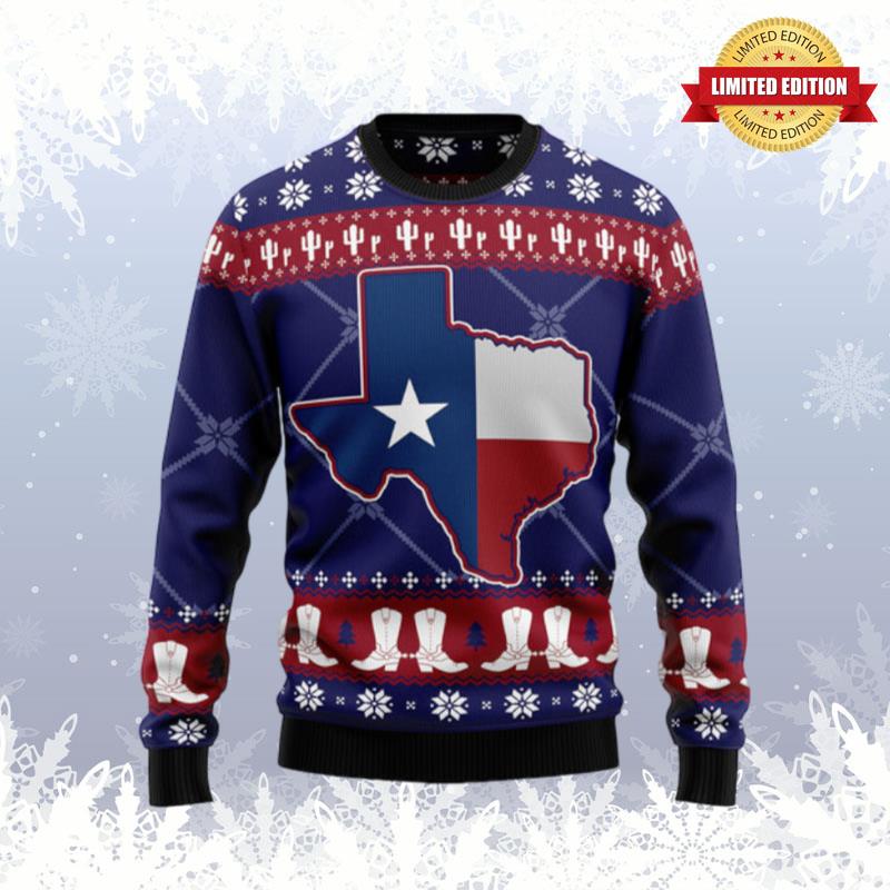 Texas Map Symbols Pattern Ugly Sweaters For Men Women