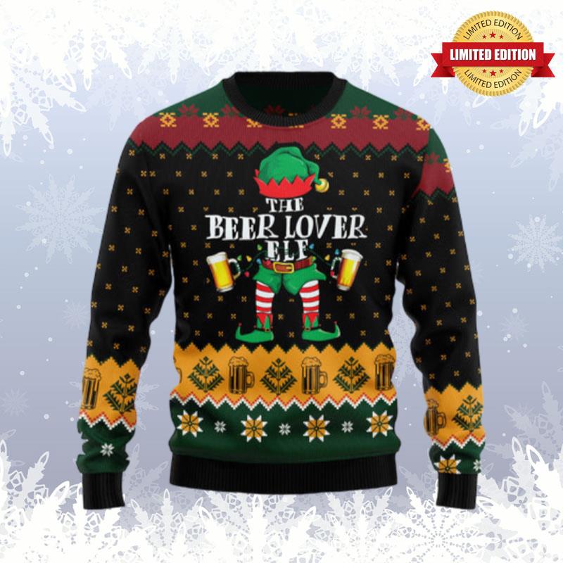 The Beer Lover Elf Ugly Sweaters For Men Women