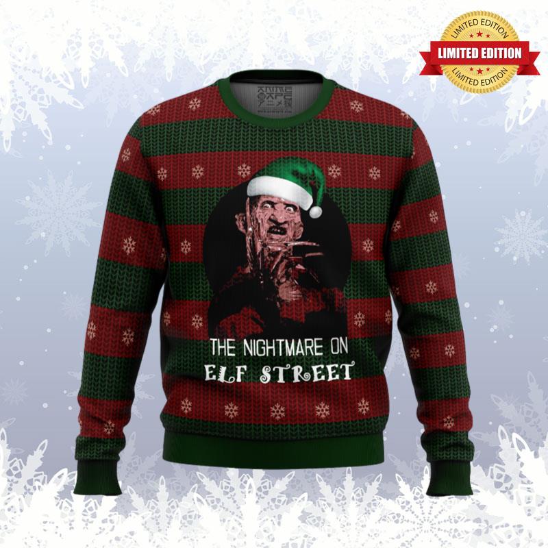 The Nightmare On Elf Street Freddy Krueger Ugly Sweaters For Men Women