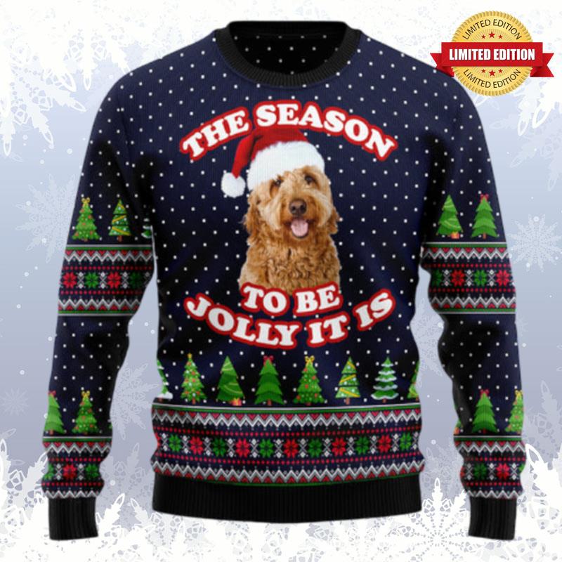 The Season To Be Jolly Goldendoodle Ugly Sweaters For Men Women