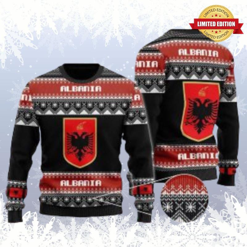 The United States Flag Of Albania Ugly Sweaters For Men Women