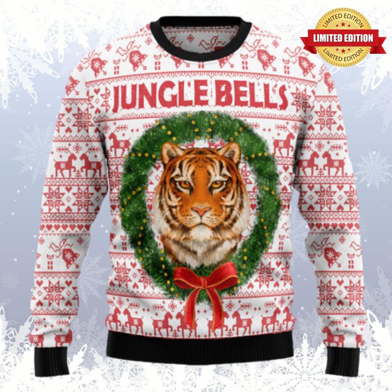 Tiger Jungle Bells Ugly Sweaters For Men Women