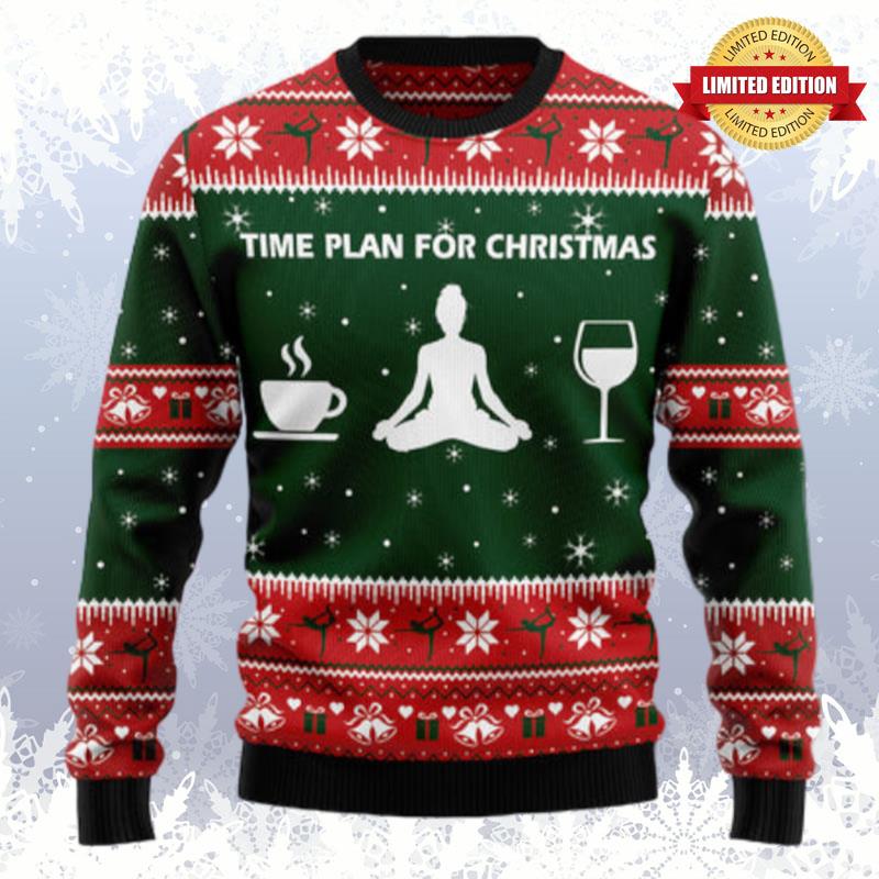 Time Plan For Christmas Yoga Ugly Sweaters For Men Women