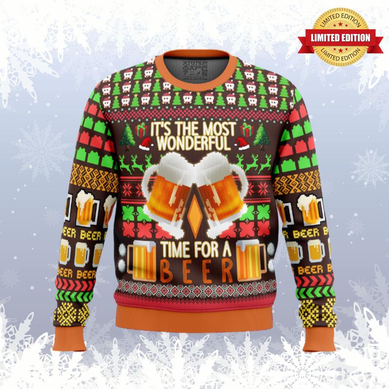 Time for a Beer Ugly Sweaters For Men Women