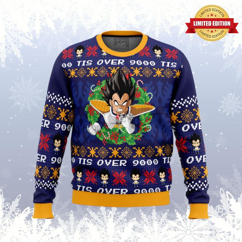 Tis Over 9000 Dragon Ball Z Ugly Sweaters For Men Women