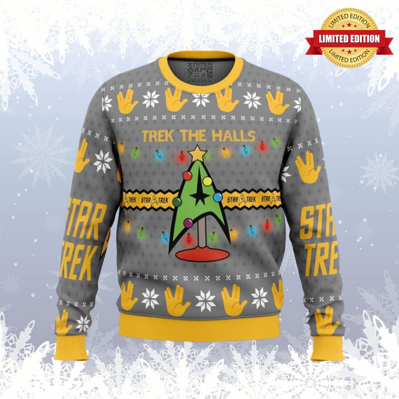 Trek The Halls Star Trek Ugly Sweaters For Men Women