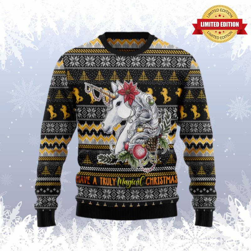 Truly Magical Christmas Unicorn Ugly Sweaters For Men Women
