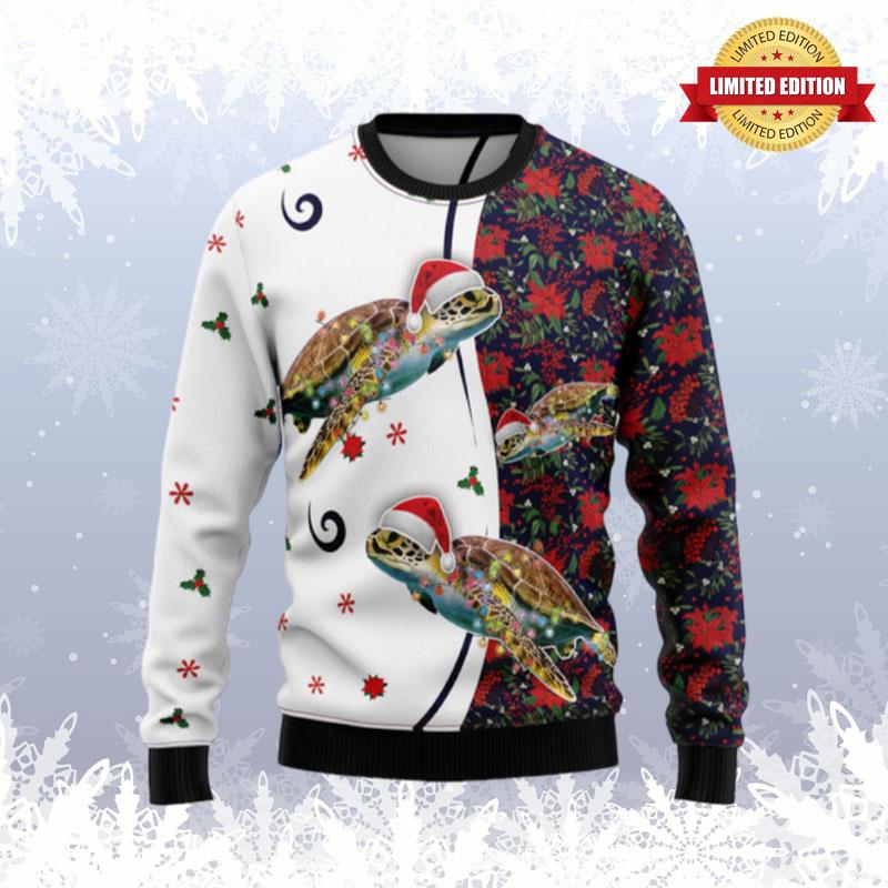 Turtle Christmas Light Ugly Sweaters For Men Women