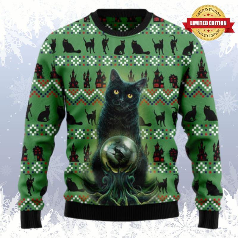 Ugly Black Cat TG5928 Ugly Halloween Sweater Ugly Sweaters For Men Women