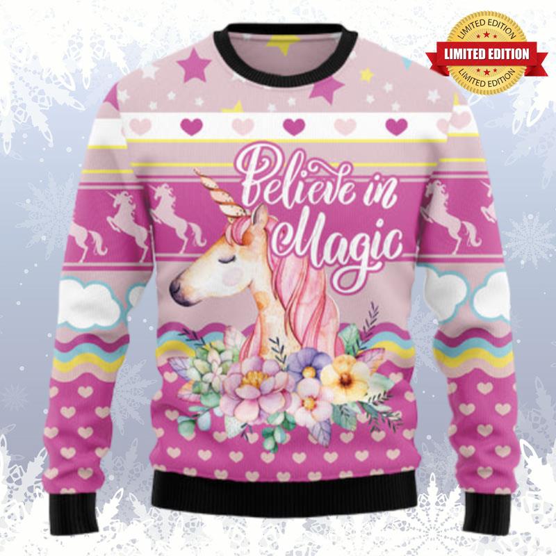 Unicorn Believe In Magic Ugly Sweaters For Men Women