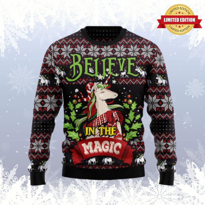 Unicorn Believe In The Magic Ugly Sweaters For Men Women