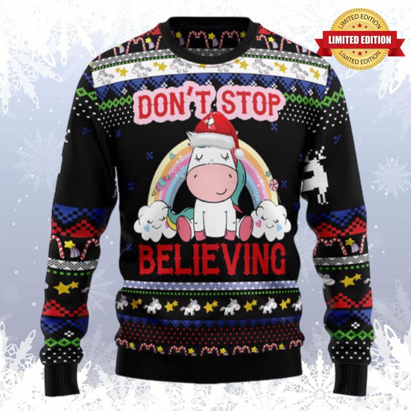 Unicorn Believing Christmas Ugly Sweaters For Men Women