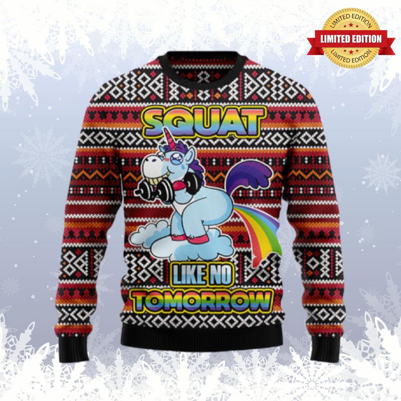 Unicorn Squat Like No Tomorrow Ugly Sweaters For Men Women