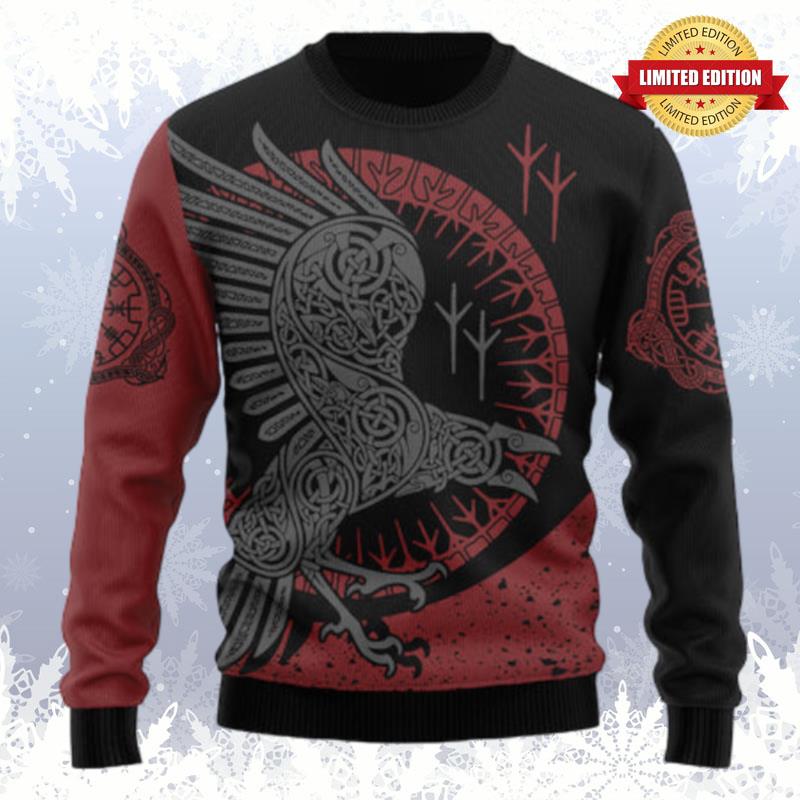 Viking Raven Ugly Sweaters For Men Women