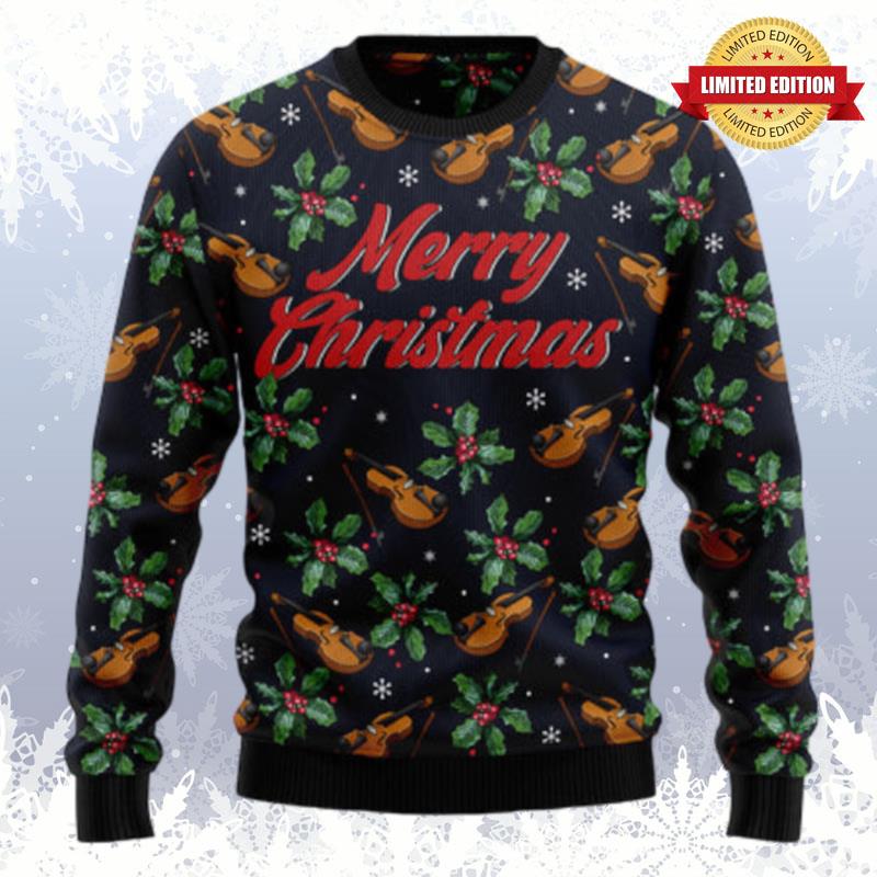 Violin Christmas Ugly Sweaters For Men Women