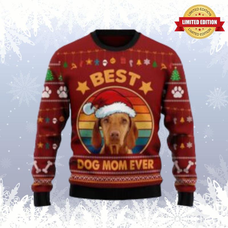 Vizsla Best Dog Mom Ever Ugly Sweaters For Men Women