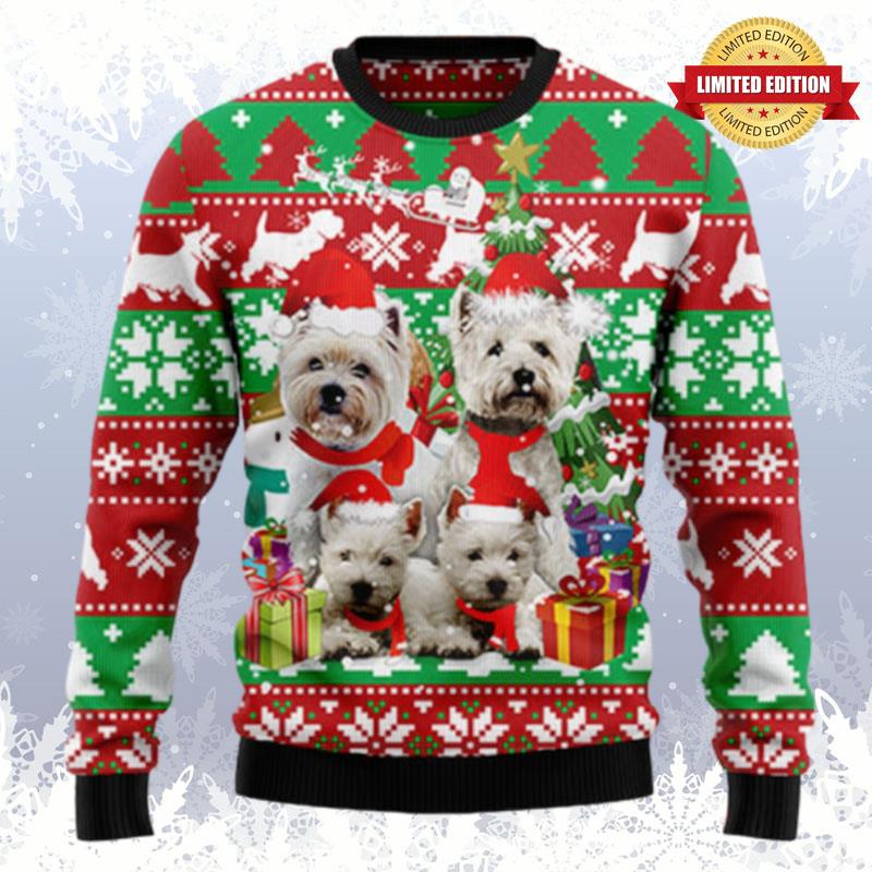 West Highland White Terrier Family Ugly Sweaters For Men Women