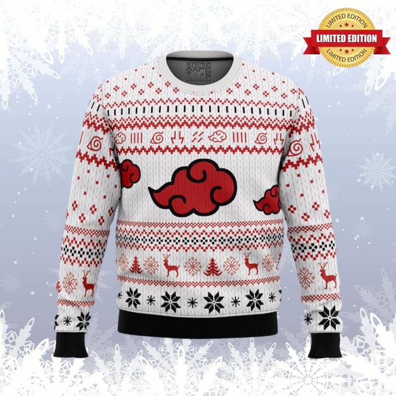 White Christmas Akatsuki Ugly Sweaters For Men Women - RugControl