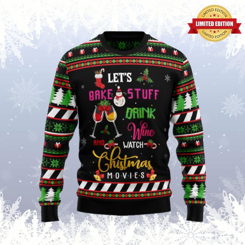 Wine Christmas Movie Ugly Sweaters For Men Women