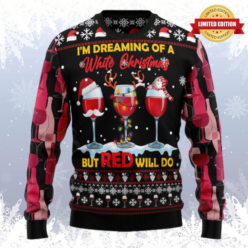 Wine Red Christmas Ugly Sweaters For Men Women