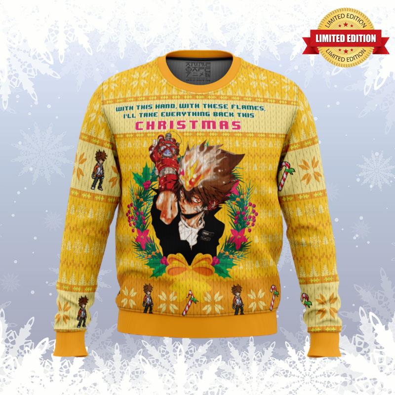 With This Hand With These Flames Katekyo Hitman Reborn Ugly Sweaters For Men Women