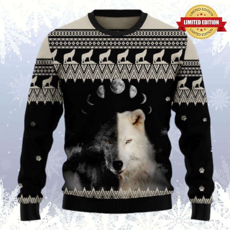 Wolf Day And Night Ugly Sweaters For Men Women