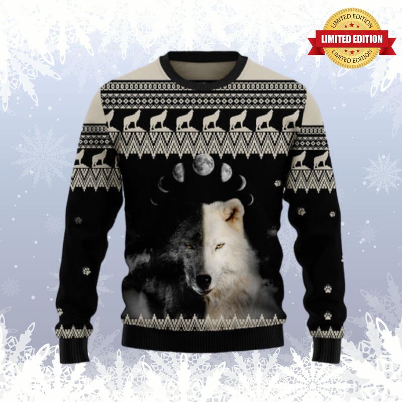 Wolf Day And Night Ugly Sweaters For Men Women