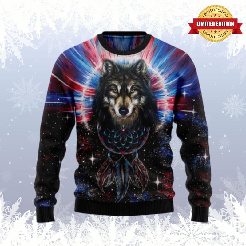 Wolf Dream Catcher Ugly Sweaters For Men Women