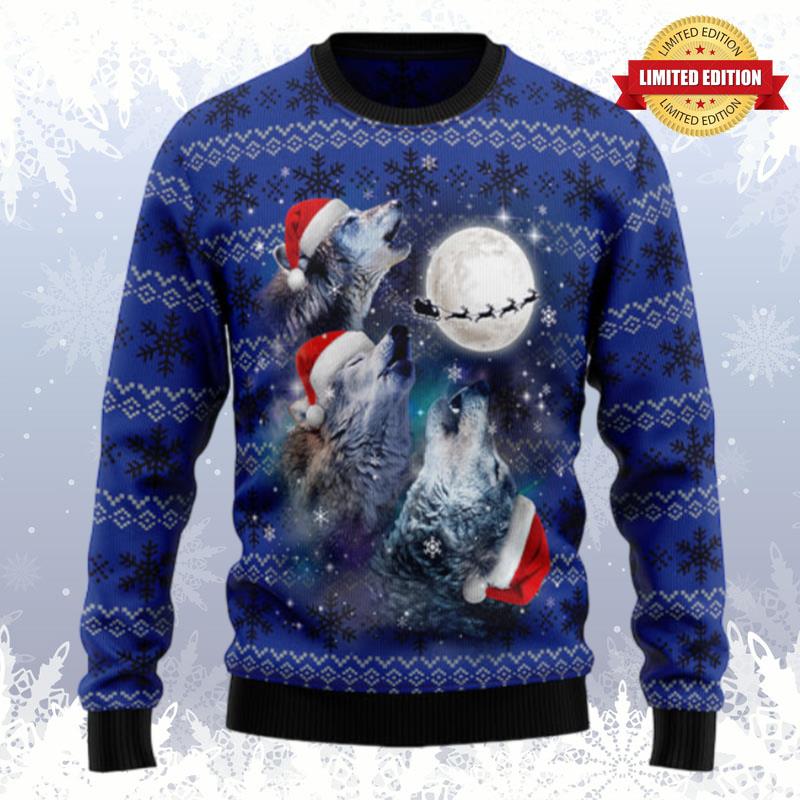 Wolf Moon Ugly Sweaters For Men Women