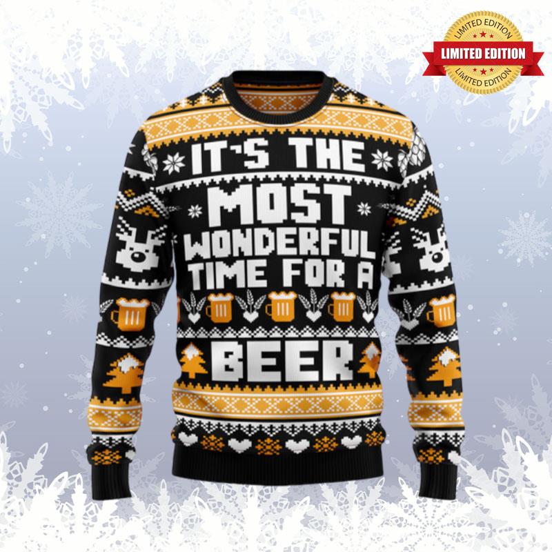 Wonderful Time For A Beer Ugly Sweaters For Men Women