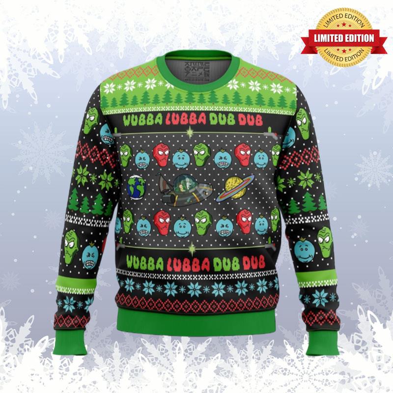 Wubba Lubba Rick and Morty Ugly Sweaters For Men Women