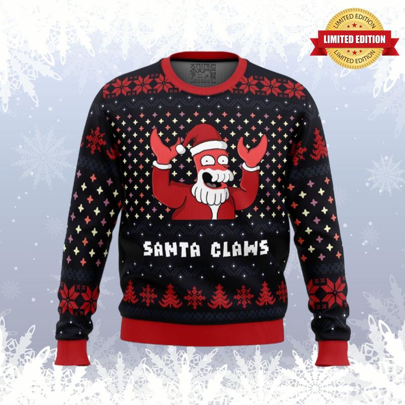 Xmas Ugly sweater Santa Claws Zoidberg Futurama Ugly Sweaters For Men Women