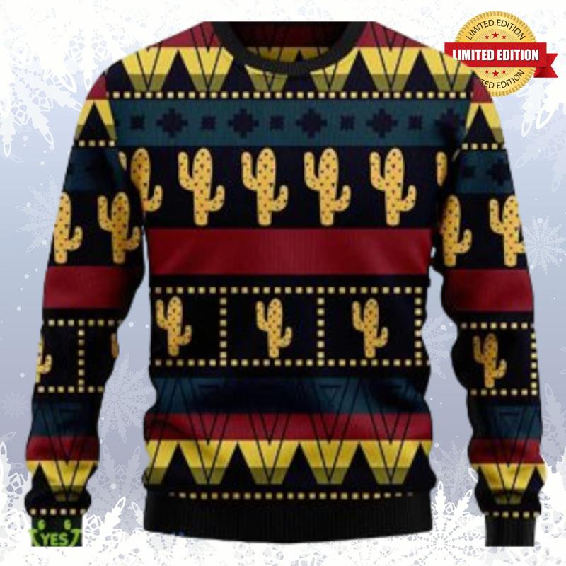 Yellow Cactus Ugly Sweaters For Men Women