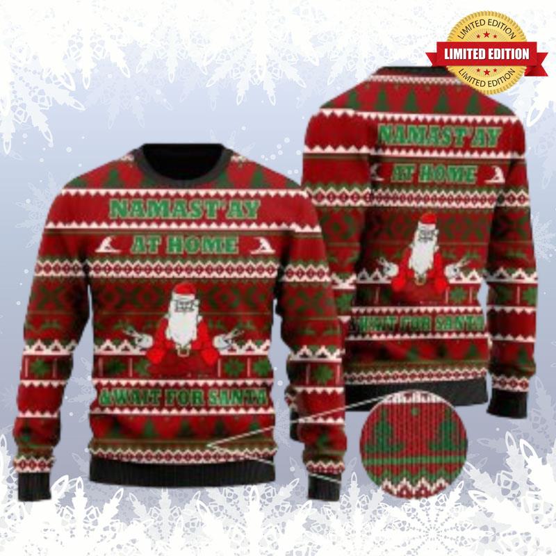 Yoga With Santa Ugly Sweaters For Men Women