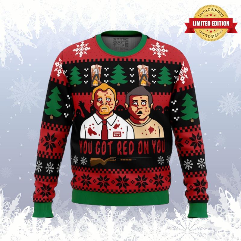 You've Got Red On You Shaun of the Dead Ugly Sweaters For Men Women