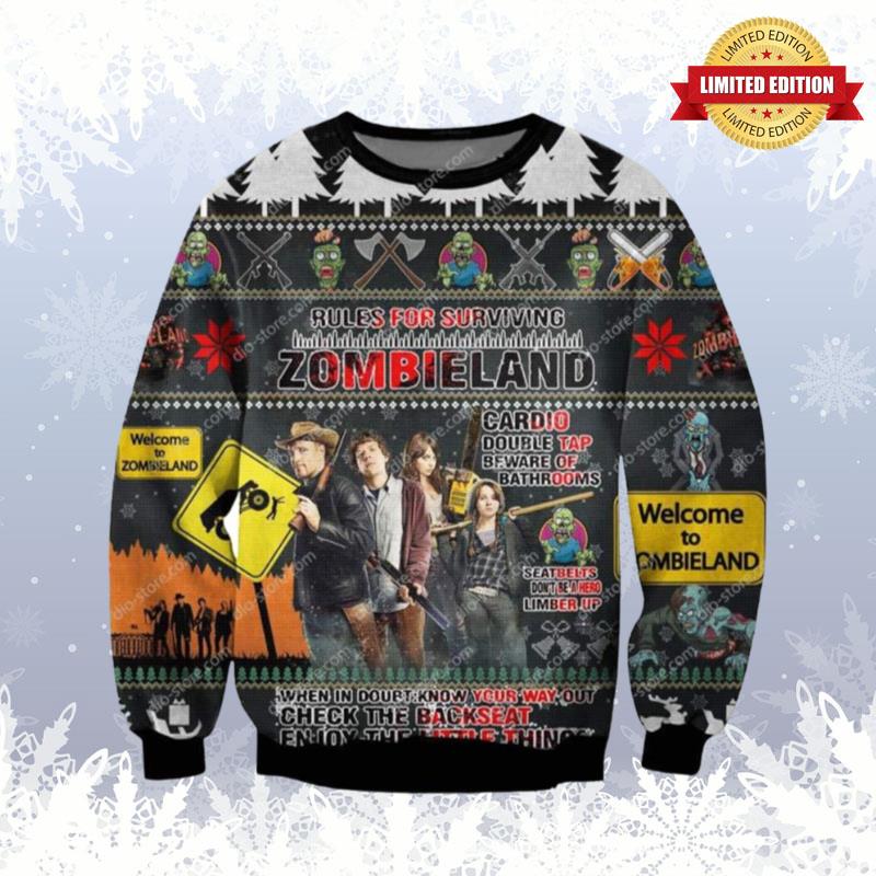 Zombieland 3D Christmas Knitting Pattern Ugly Sweaters For Men Women