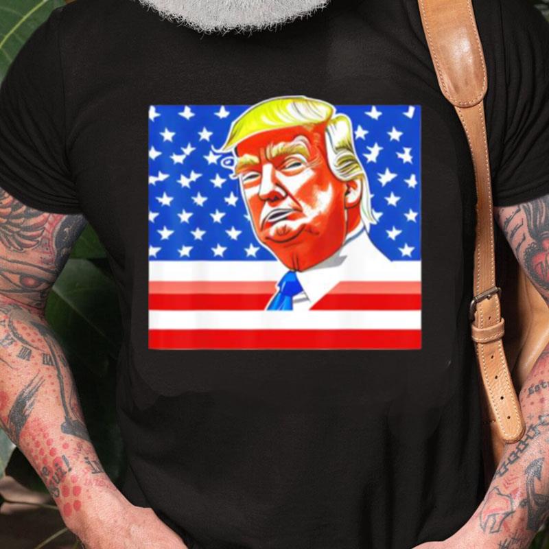 Donald Trump Is Our Hero American Flag Unisex Shirts