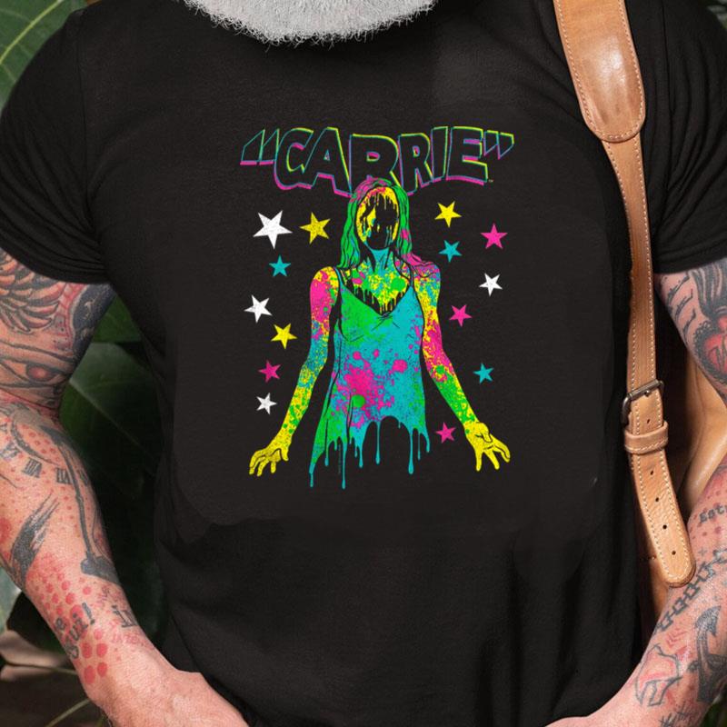 Neon Blood Splattered Prom Queen Carrie Unisex Shirts