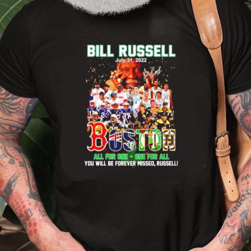 Nice Bill Russell Boston Sport Teams All For One One For All Unisex Shirts