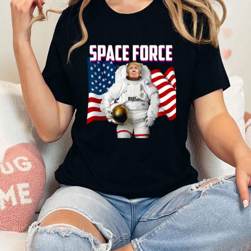 Patriotic Space Force American Flag Donald Trump Unisex Shirts