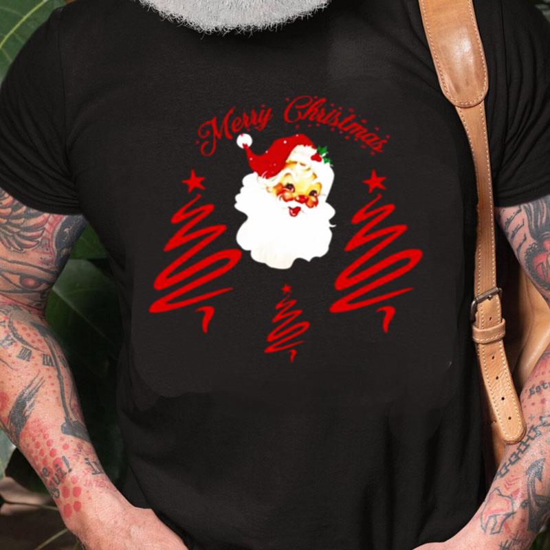 Santa Claus And Tree Merry Christmas Unisex Shirts