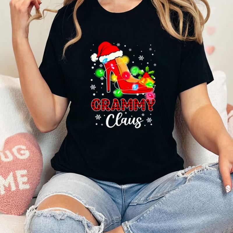 Santa High Heeled Grammy Claus Merry Christmas Light Unisex Shirts