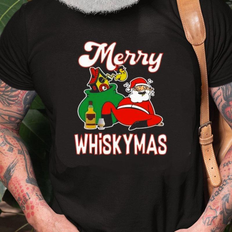 Scotch Whisky Drinking Santa Claus Funny Christmas Unisex Shirts