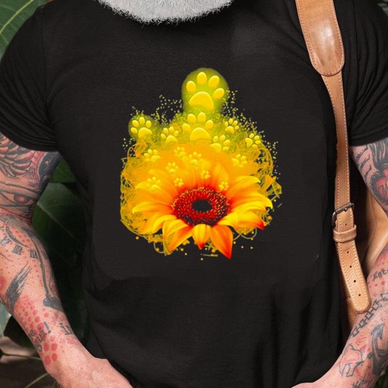 Sunflower Flower Paws Unisex Shirts