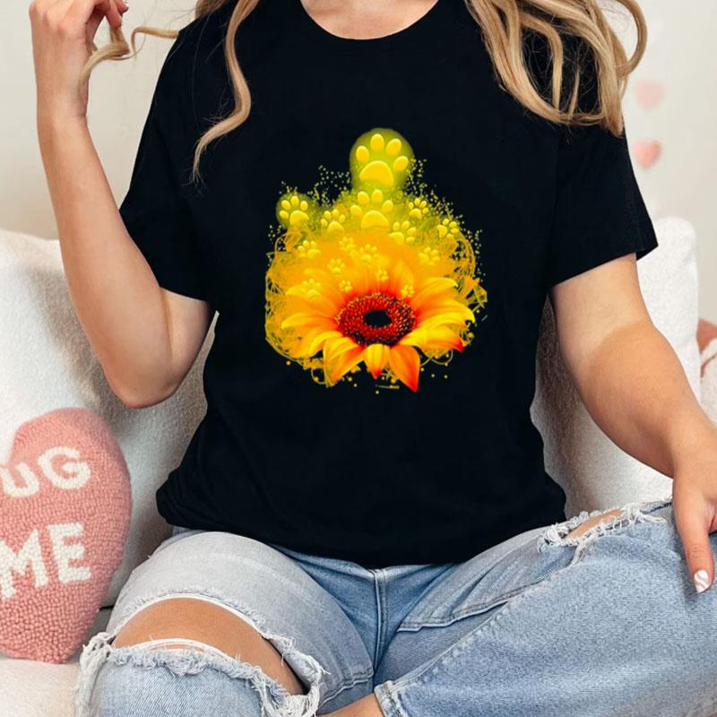 Sunflower Flower Paws Unisex Shirts