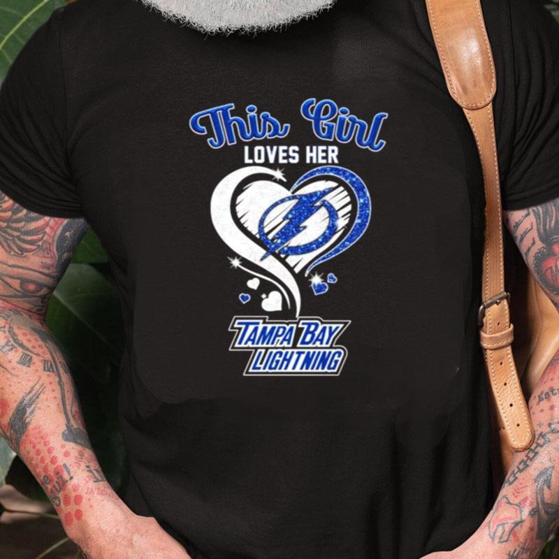 This Girl Loves Her Tampa Bay Lightning Diamond Heart Unisex Shirts