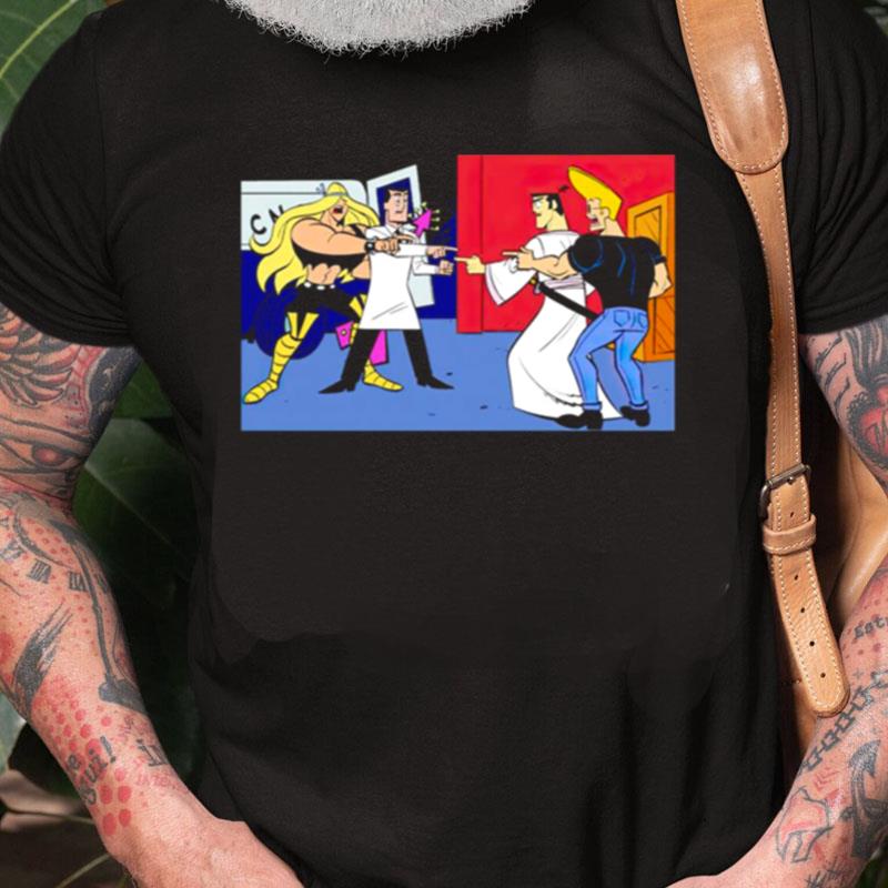 Utonium And Val Hallen Vs Samurai Jack And Johnny Bravo Unisex Shirts