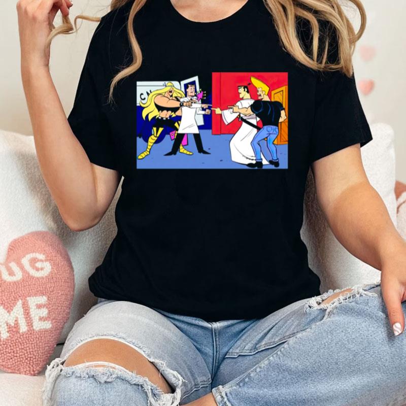 Utonium And Val Hallen Vs Samurai Jack And Johnny Bravo Unisex Shirts